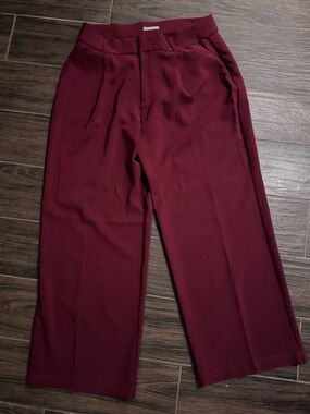 Maurices Wide-Leg Trousers in Burgundy